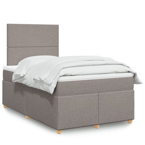Boxspringbett mit Matratze Taupe 120x200 cm Stoff vidaXL