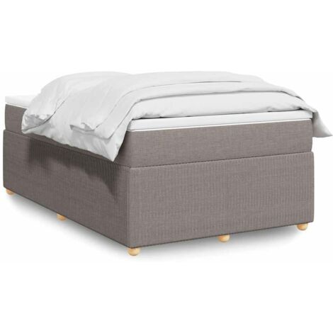 Boxspringbett mit Matratze Taupe 120x200 cm Stoff vidaXL
