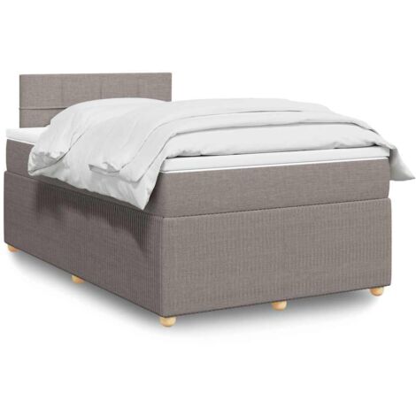 Boxspringbett mit Matratze Taupe 120x200 cm Stoff vidaXL