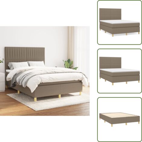 Boxspringbett mit Matratze Taupe 140x200 cm Stoff - Boxspringbett - Doppelbett - Bettenrahmen - Lattenrost - Matratze