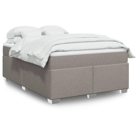 Boxspringbett mit Matratze Taupe 140x200 cm Stoff vidaXL
