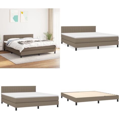 Boxspringbett mit Matratze Taupe 160x200 cm Stoff - Boxspringbett - Doppelbett - Betten - Schlafräume - Wohnaccessoires - Home & Living