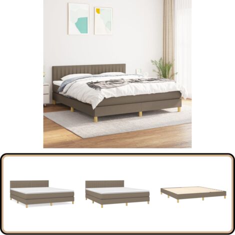 Boxspringbett mit Matratze Taupe 160x200 cm Stoff - Boxspringbett - Doppelbett - Bettenrahmen - Lattenrost - Matratze