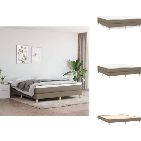 Boxspringbett mit Matratze Taupe 160x200 cm Stoff - Boxspringbett - Doppelbett - Bettenrahmen - Matratze - Tapete