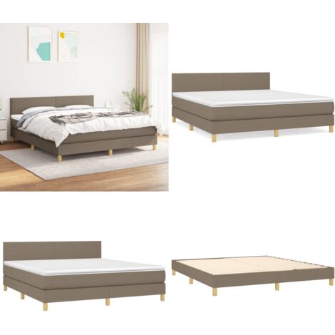Boxspringbett mit Matratze Taupe 160x200 cm Stoff - Boxspringbett - Doppelbett - Bettenrahmen - Schlafsofa - Lattenrost - Home & Living