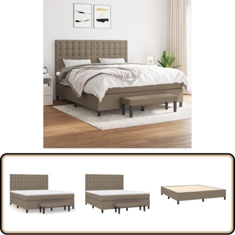 Boxspringbett mit Matratze Taupe 160x200 cm Stoff - Boxspringbett - Doppelbett - Bettenrahmen - Tapete - Schlafräume