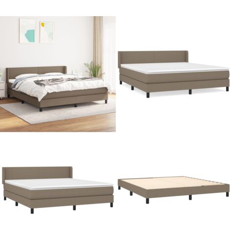 Boxspringbett mit Matratze Taupe 160x200 cm Stoff - Boxspringbett - Doppelbett - Lattenrost - Bettrahmen - Tapete - Home & Living