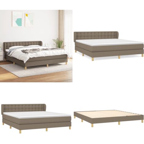 Boxspringbett mit Matratze Taupe 180x200 cm Stoff - Boxspringbett - Doppelbett - Bettenrahmen - Lattenrost - Massivholzbette - Home & Living