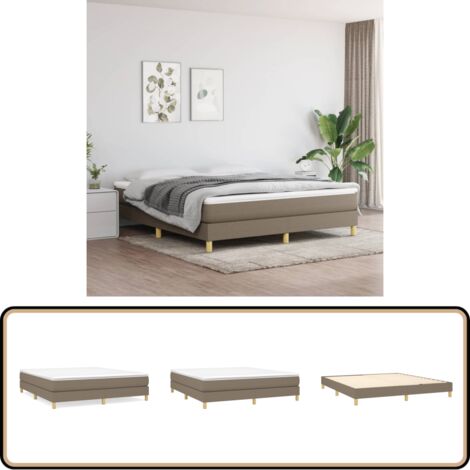 Boxspringbett mit Matratze Taupe 180x200 cm Stoff - Boxspringbett - Doppelbett - Bettenrahmen - Matratze - Matratzenauflage