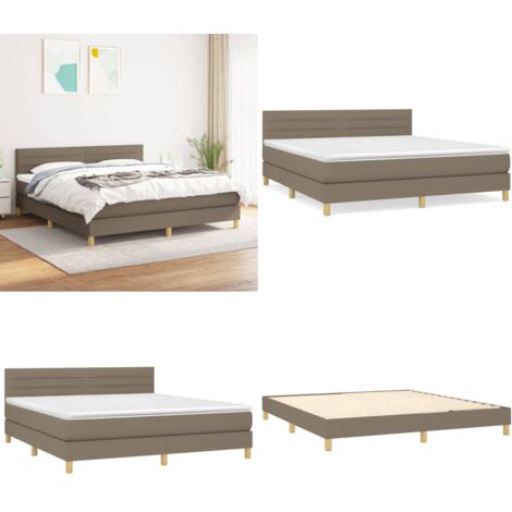 Boxspringbett mit Matratze Taupe 180x200 cm Stoff - Boxspringbett - Doppelbett - Bettenrahmen - Schlafsofa - Lattenrost - Home & Living