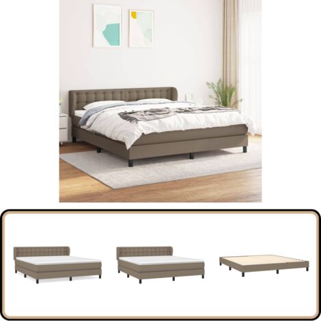 Boxspringbett mit Matratze Taupe 180x200 cm Stoff - Boxspringbett - Doppelbett - Lattenrost - Bettsofa - Schlafsystem
