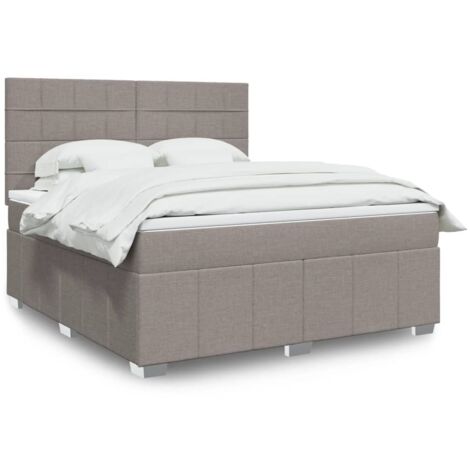 Boxspringbett mit Matratze Taupe 180x200 cm Stoff vidaXL