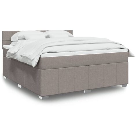 Boxspringbett mit Matratze Taupe 180x200 cm Stoff vidaXL