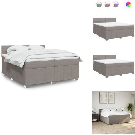 Boxspringbett mit Matratze Taupe 200x200 cm Stoff - Boxspringbett - Boxspringbetten - Bett - Bettgestell
