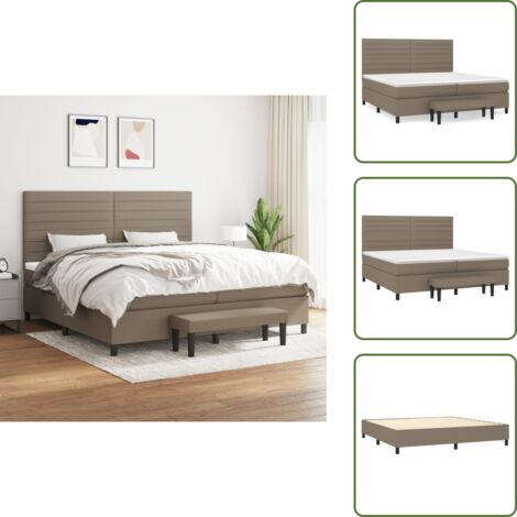 Boxspringbett mit Matratze Taupe 200x200 cm Stoff - Boxspringbett - Doppelbett - Betten - Schlafsofa - Wohnbereich