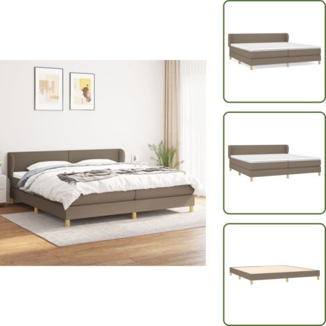 Boxspringbett mit Matratze Taupe 200x200 cm Stoff - Boxspringbett - Doppelbett - Bettenrahmen - Lattenrost - Matratze
