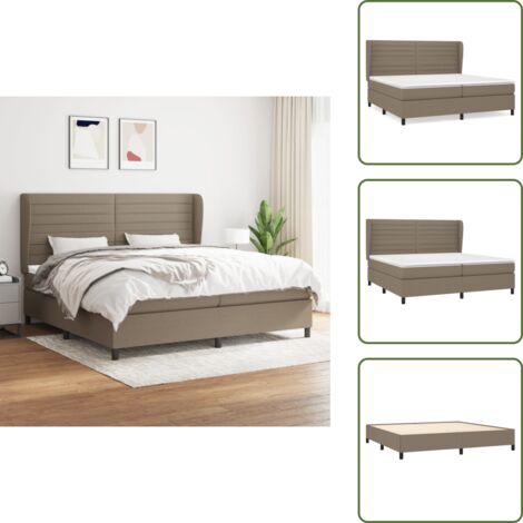 Boxspringbett mit Matratze Taupe 200x200 cm Stoff - Boxspringbett - Doppelbett - Bettenrahmen - Lattenrost - Matratze