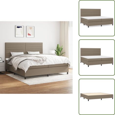 Boxspringbett mit Matratze Taupe 200x200 cm Stoff - Boxspringbett - Doppelbett - Bettenrahmen - Lattenrost - Matratze