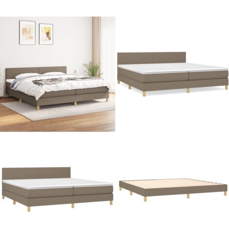 Boxspringbett mit Matratze Taupe 200x200 cm Stoff - Boxspringbett - Doppelbett - Bettenrahmen - Lattenrost - Matratze - Home & Living
