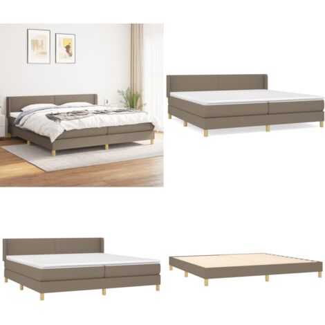 Boxspringbett mit Matratze Taupe 200x200 cm Stoff - Boxspringbett - Doppelbett - Bettenrahmen - Lattenrost - Matratze - Home & Living