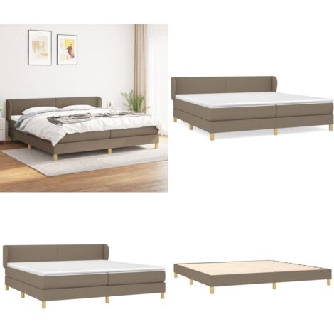 Boxspringbett mit Matratze Taupe 200x200 cm Stoff - Boxspringbett - Doppelbett - Bettenrahmen - Lattenrost - Matratze - Home & Living