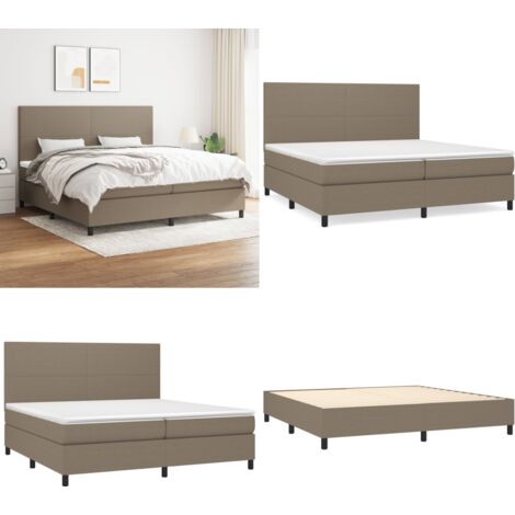 Boxspringbett mit Matratze Taupe 200x200 cm Stoff - Boxspringbett - Doppelbett - Bettenrahmen - Lattenrost - Matratze - Home & Living