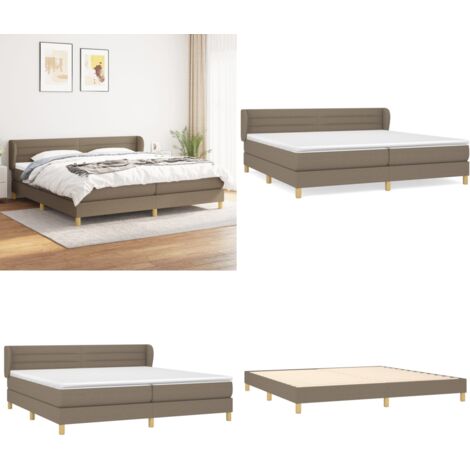 Boxspringbett mit Matratze Taupe 200x200 cm Stoff - Boxspringbett - Doppelbett - Bettenrahmen - Lattenrost - Matratze - Home & Living