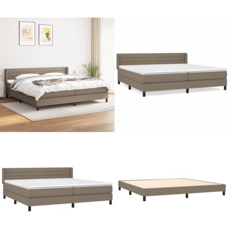 Boxspringbett mit Matratze Taupe 200x200 cm Stoff - Boxspringbett - Doppelbett - Bettenrahmen - Lattenrost - Tapete - Home & Living