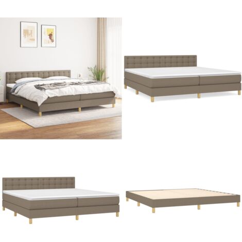 Boxspringbett mit Matratze Taupe 200x200 cm Stoff - Boxspringbett - Doppelbett - Bettenrahmen - Matratze - Tapete - Home & Living