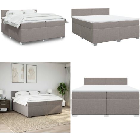 Boxspringbett mit Matratze Taupe 200x200 cm Stoff - Boxspringbett - Doppelbett - Bettsofa - Schlafsystem - Tapete - Home & Living