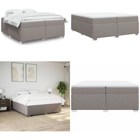 Boxspringbett mit Matratze Taupe 200x200 cm Stoff - Boxspringbett - Doppelbett - Bettsystem - Massivholzbette - Tapete - Home & Living