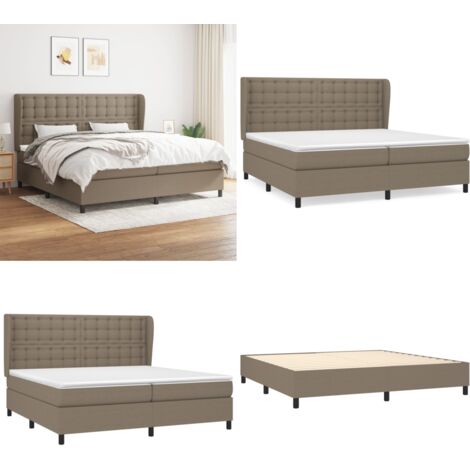 Boxspringbett mit Matratze Taupe 200x200 cm Stoff - Boxspringbett - Doppelbett - Lattenrost - Bettsofa - Schlafsystem - Home & Living