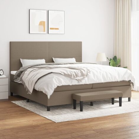 Boxspringbett mit Matratze Taupe 200x200 cm Stoff vidaXL