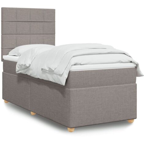 Boxspringbett mit Matratze Taupe 80x200 cm Stoff vidaXL