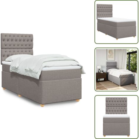 Boxspringbett mit Matratze Taupe 90x190 cm Stoff - Boxspringbett - Doppelbett - Bettenrahmen - Schlafsofa - Liegefläche 90x190 Cm