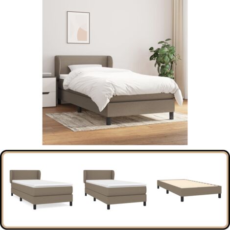 Boxspringbett mit Matratze Taupe 90x200 cm Stoff - Boxspringbett - Doppelbett - Bettenrahmen - Lattenrost - Matratze