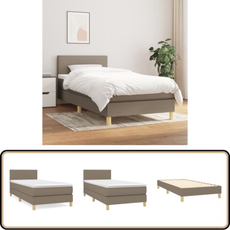 Boxspringbett mit Matratze Taupe 90x200 cm Stoff - Boxspringbett - Doppelbett - Bettenrahmen - Lattenrost - Matratze