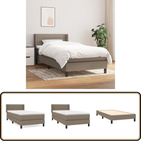 Boxspringbett mit Matratze Taupe 90x200 cm Stoff - Boxspringbett - Doppelbett - Bettenrahmen - Lattenrost - Matratze