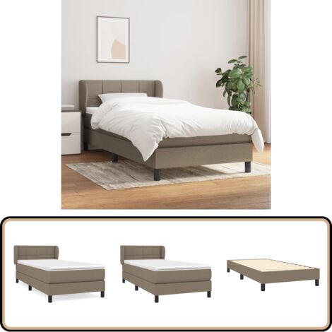 Boxspringbett mit Matratze Taupe 90x200 cm Stoff - Boxspringbett - Doppelbett - Bettenrahmen - Lattenrost - Matratze