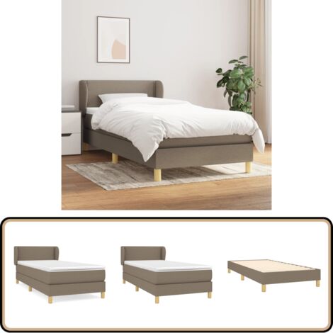 Boxspringbett mit Matratze Taupe 90x200 cm Stoff - Boxspringbett - Doppelbett - Bettenrahmen - Lattenrost - Matratze