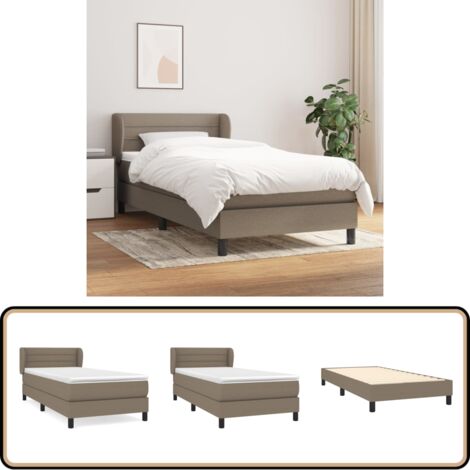 Boxspringbett mit Matratze Taupe 90x200 cm Stoff - Boxspringbett - Doppelbett - Bettenrahmen - Lattenrost - Matratze