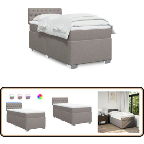 Boxspringbett mit Matratze Taupe 90x200 cm Stoff - Boxspringbett - Doppelbett - Bettenrahmen - Lattenrost - Matratze