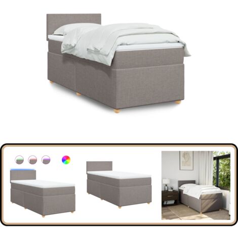 Boxspringbett mit Matratze Taupe 90x200 cm Stoff - Boxspringbett - Doppelbett - Bettenrahmen - Lattenrost - Matratze