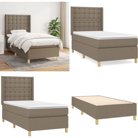 Boxspringbett mit Matratze Taupe 90x200 cm Stoff - Boxspringbett - Doppelbett - Bettenrahmen - Lattenrost - Matratze - Home & Living