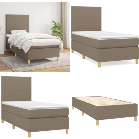 Boxspringbett mit Matratze Taupe 90x200 cm Stoff - Boxspringbett - Doppelbett - Bettenrahmen - Lattenrost - Matratze - Home & Living