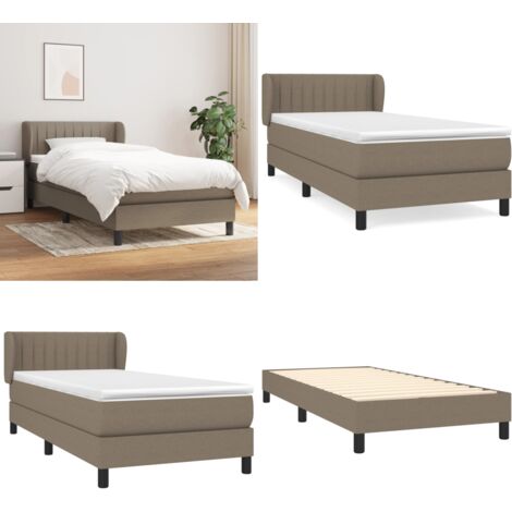 Boxspringbett mit Matratze Taupe 90x200 cm Stoff - Boxspringbett - Doppelbett - Bettenrahmen - Lattenrost - Matratze - Home & Living