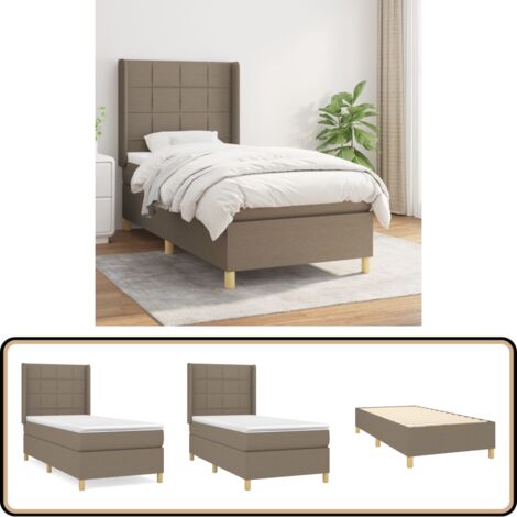 Boxspringbett mit Matratze Taupe 90x200 cm Stoff - Boxspringbett - Doppelbett - Bettenrahmen - Schlafraum - Liegekomfort