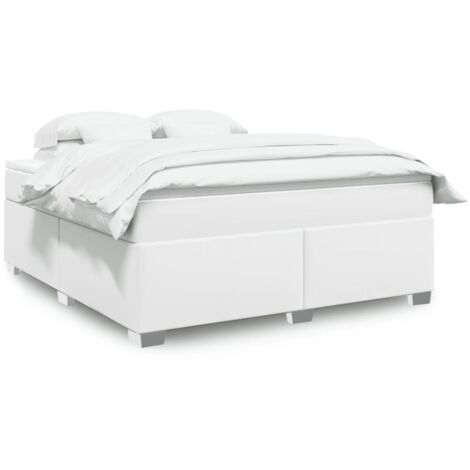 Boxspringbett mit Matratze Weiß 180x200 cm Kunstleder vidaXL