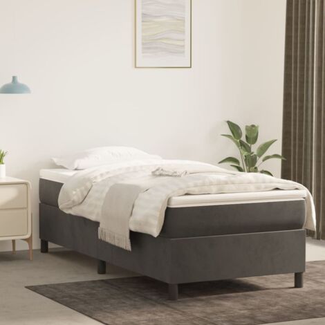Boxspringbett mit Matratze，Schlafzimmerbett，Polsterbett，Hotellbett Dunkelgrau 100x200 cm Samt DXJT486283 BonneVie