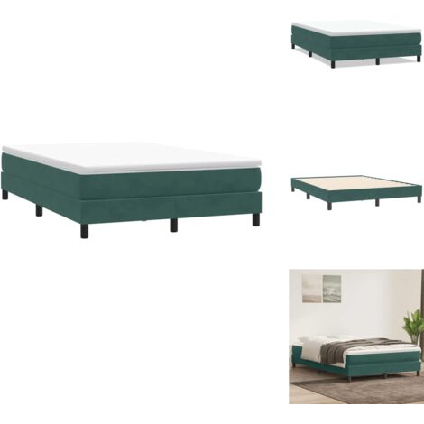 Boxspringbett ohne Matratze Dunkelgrün 140x210 cm Samt - Boxspringbett - Boxspringbetten - Bett - Schlafzimmermöbel